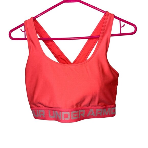 Under Armour Womens Coral Sports Bra With Crossback Straps Size XL - Picture 1 of 7
